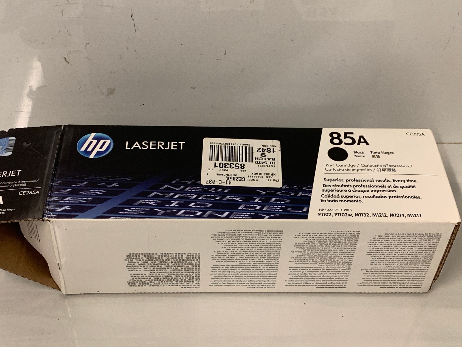 Genuine HP 85A Black Toner Cartridge CE285A LaserJet Pro P1102w M1212 M1217