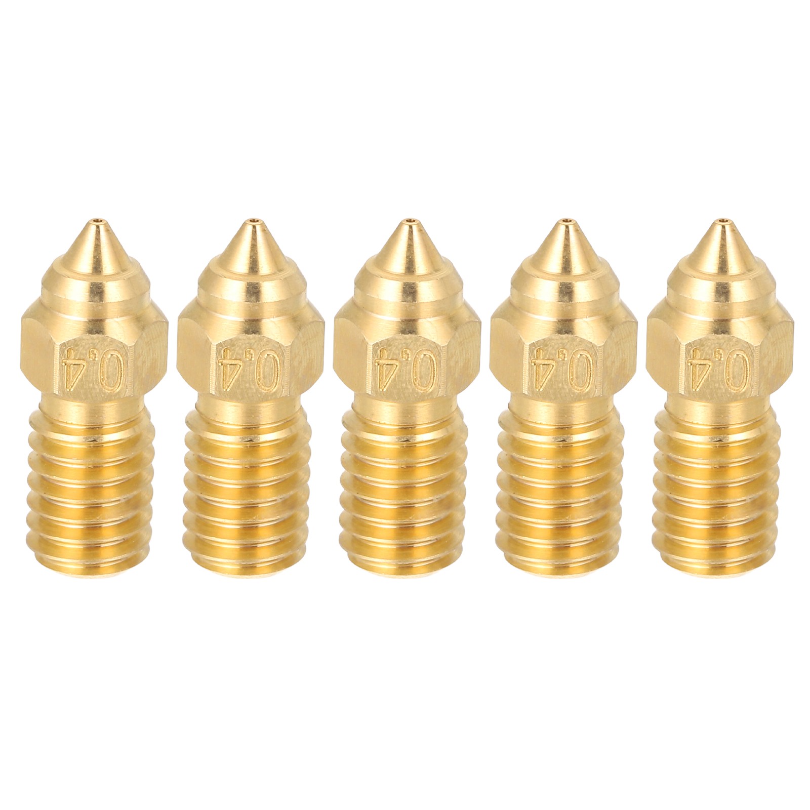 5 Pcs 0.4mm Brass Nozzles,  M6 Thread 3D Printer Nozzle Accessories