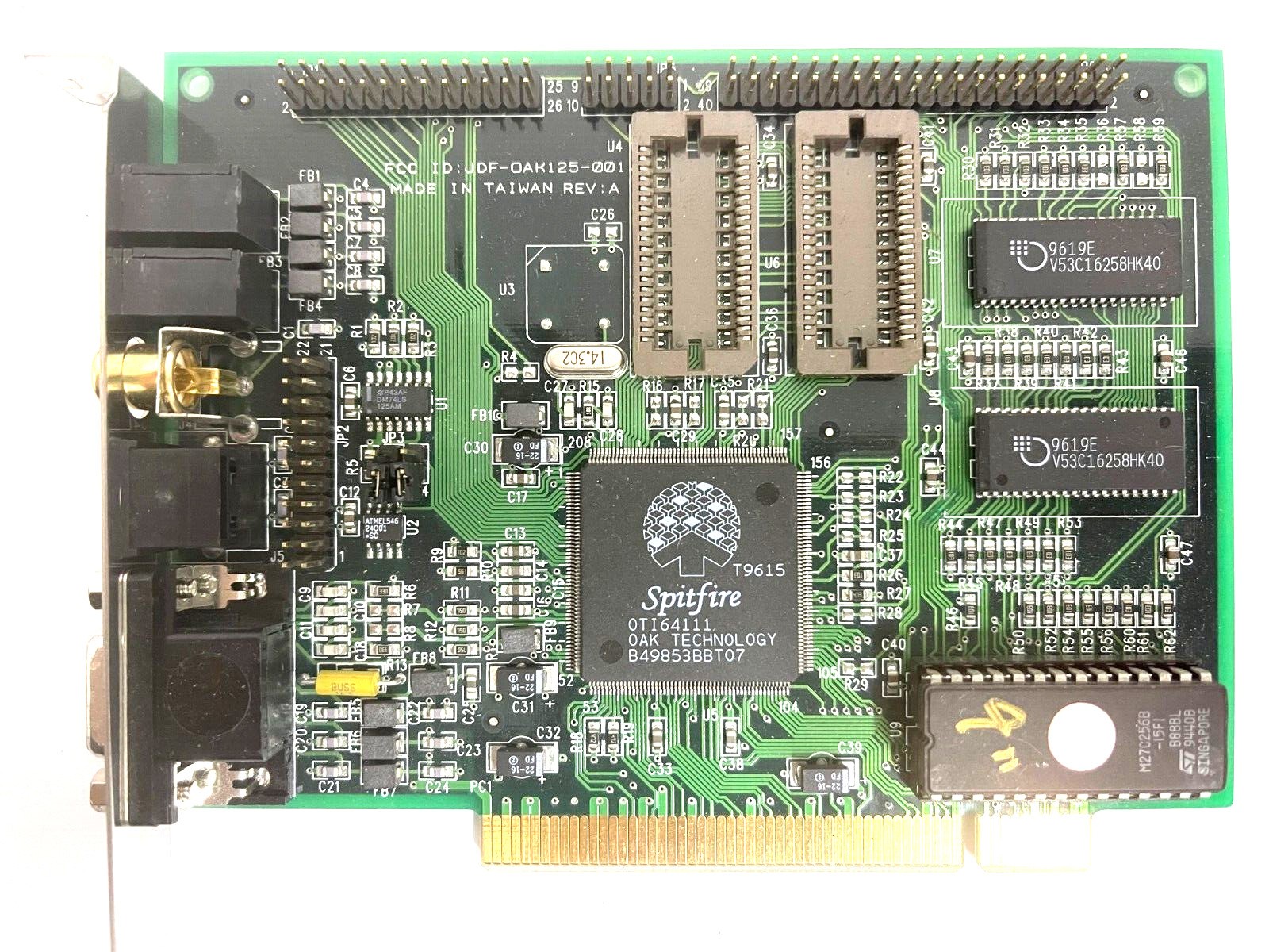 Rare Vintage Oak Spitfire OTI64111 2 MEG PCI VGA Card VGA RCA SVID PORTS MXB118