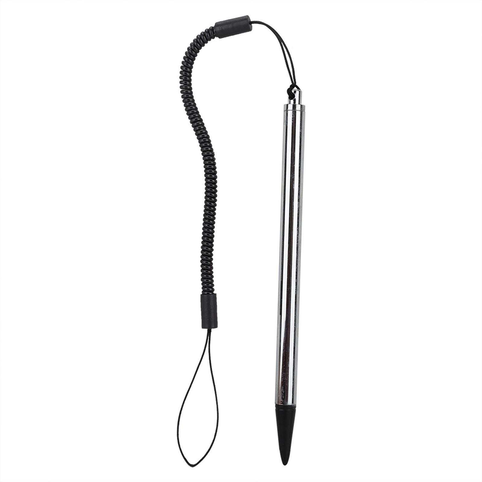 (Silver)Screen Touch Painting Pen Resistive Stylus With Spring Rope For POS US