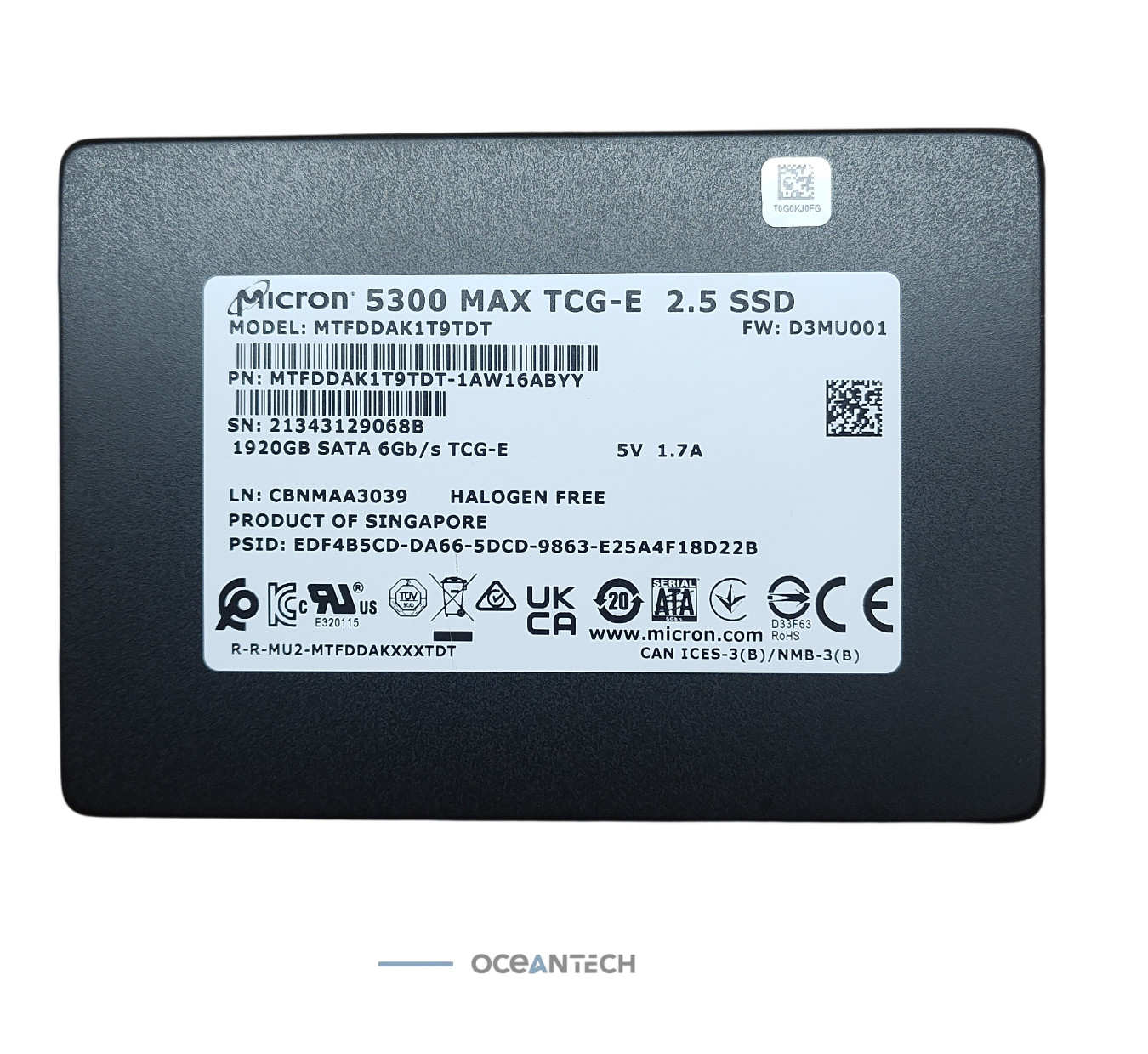 Micron 5300 MAX TCG-E 1.92TB MTFDDAK1T9TDT SATA 6Gb/s  2.5" SSD 90% + Health