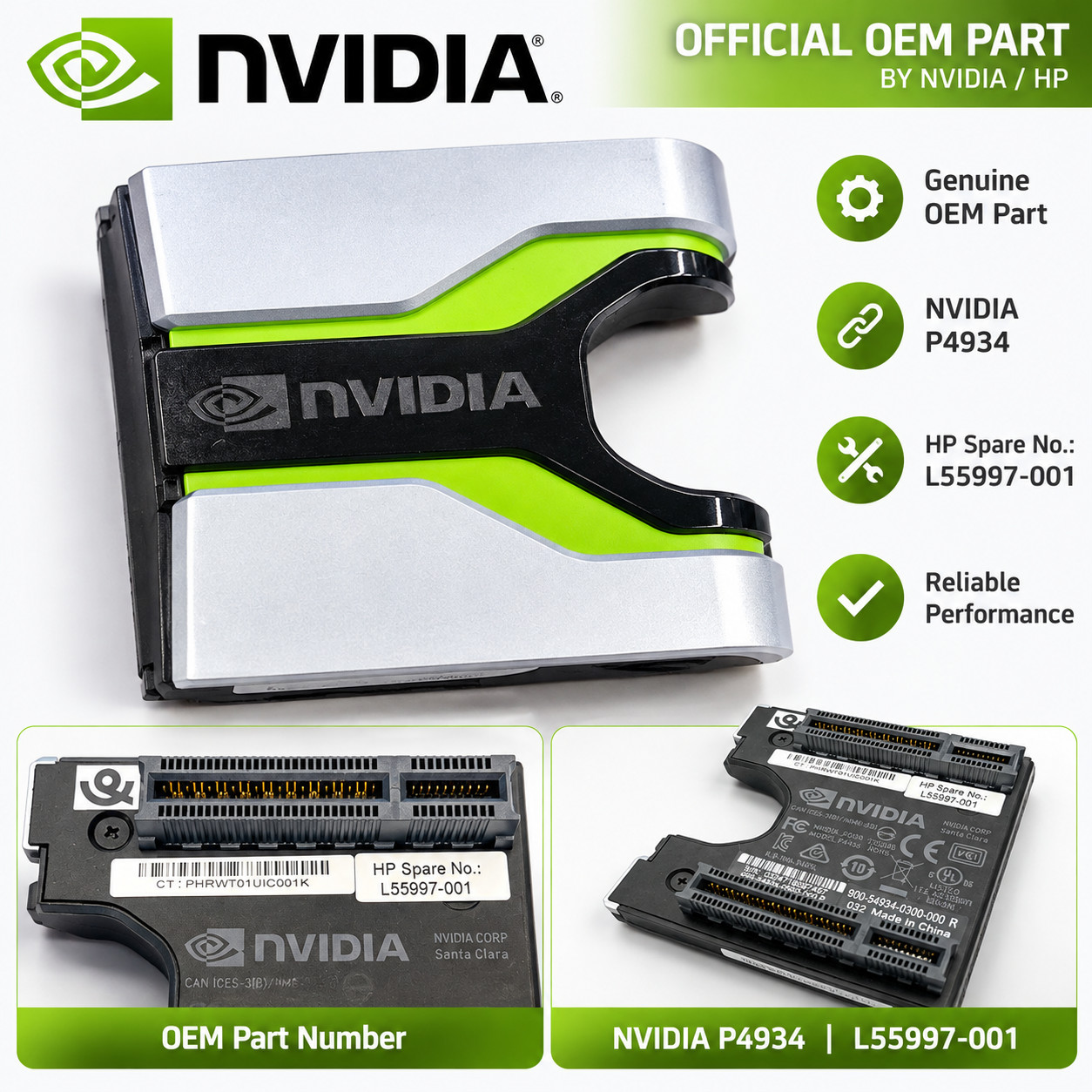 NVIDIA Quadro RTX 5000 NVLink 2-Slot Bridge RTX5KNVLINKX8S2RKIT L55997-001