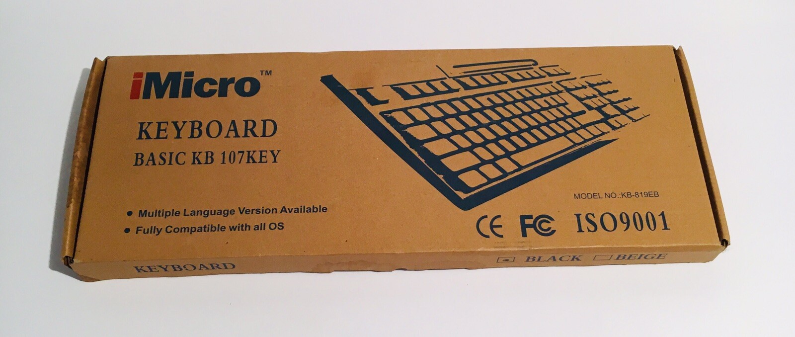 NEW iMicro KB-US819EB Basic USB English Keyboard Black Standard