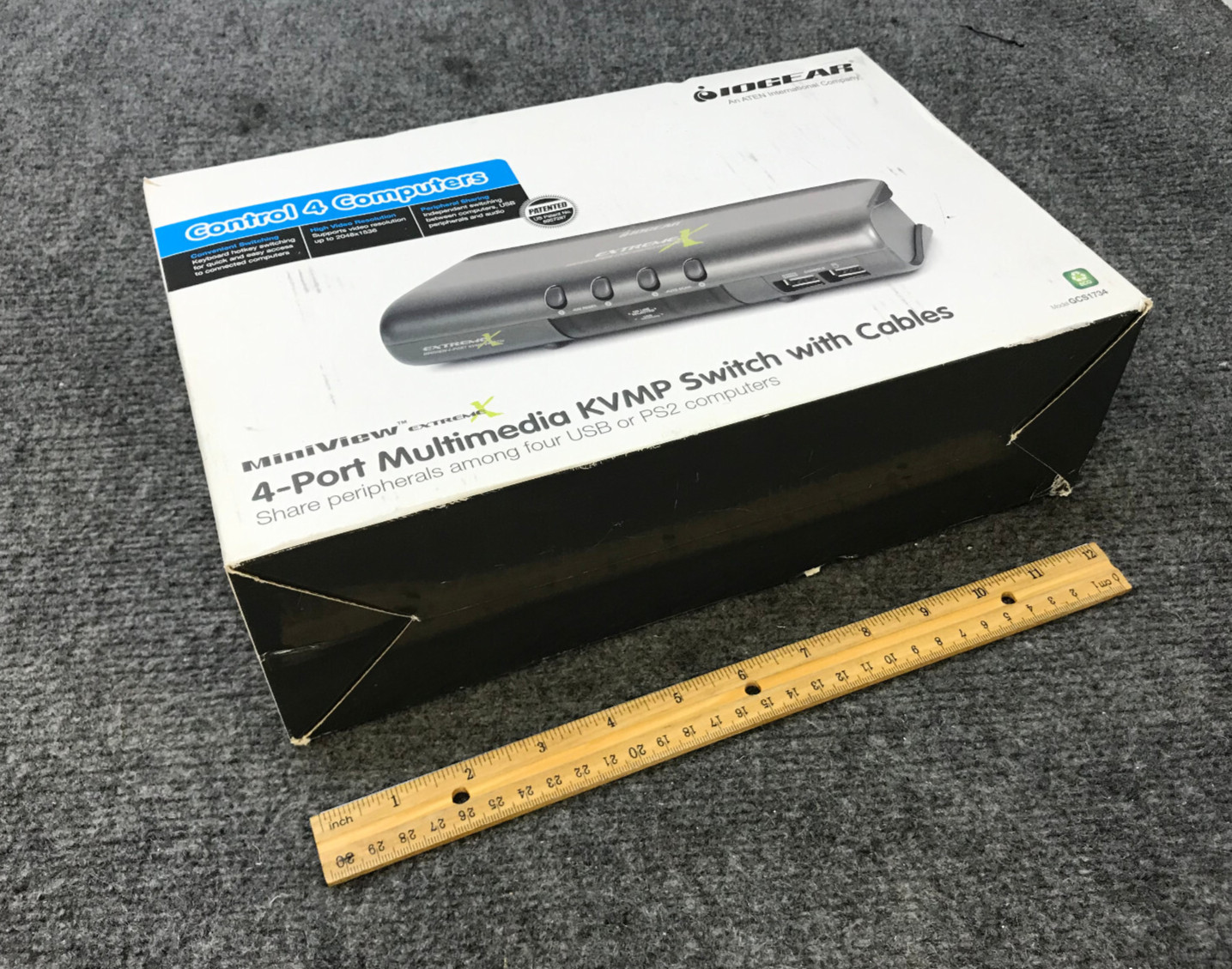 Iogear Control 4 Computers MiniView Extreme 4-Port KVMP Switch GCS1734- Open Box