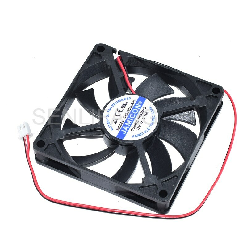  For Jamicon JF0815S1UR-R DC 12V 0.34A 80x80x15mm 2-Wire Server Square Fan