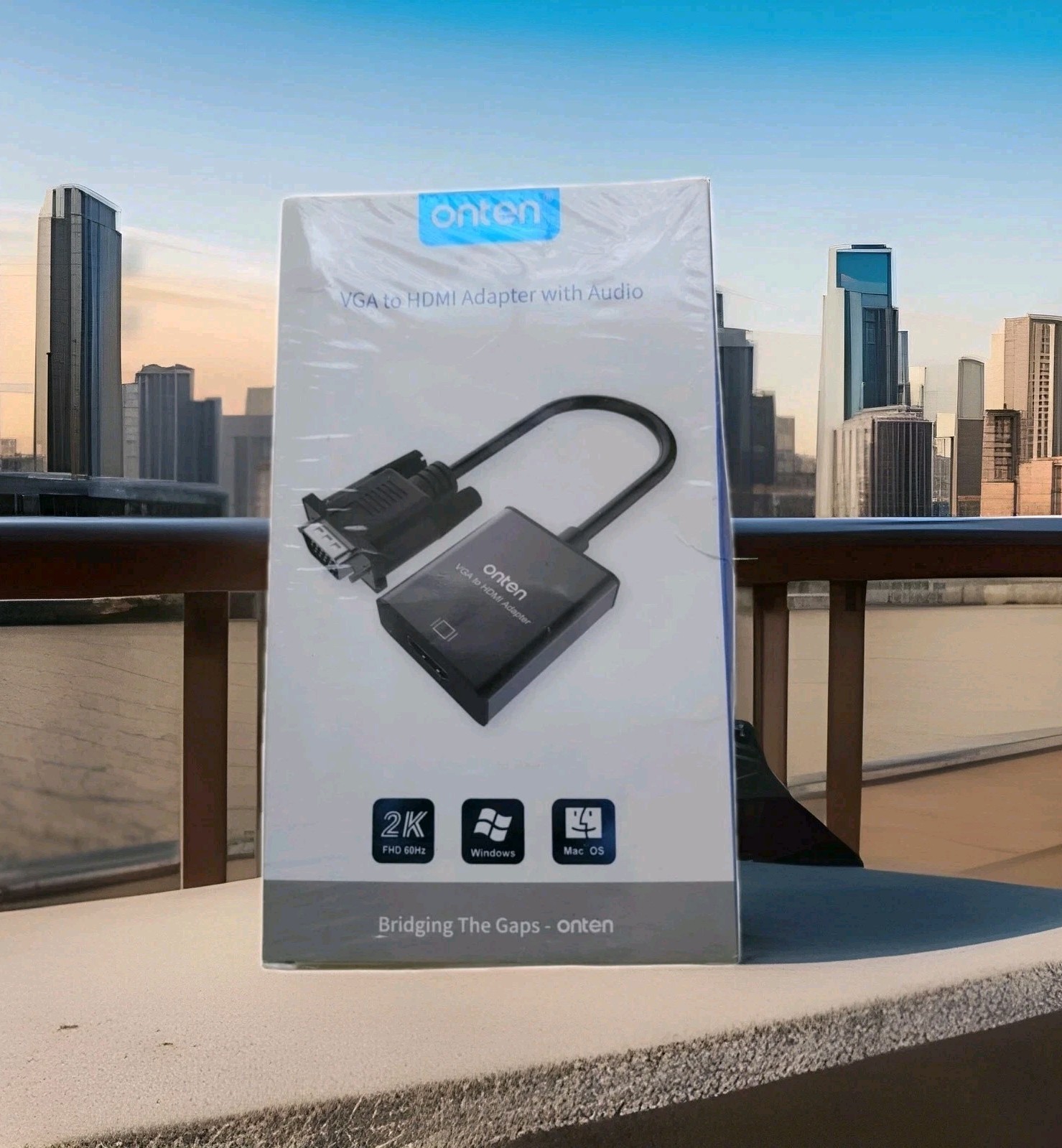 Onten VGA to HDMI Adapter With Audio For PC Laptop Computer (B26) .