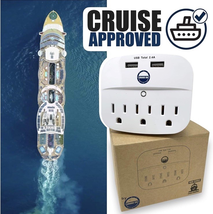Cruise Approved Power Strip - Non Surge Protector for Cruise Ship with 2 USB ...