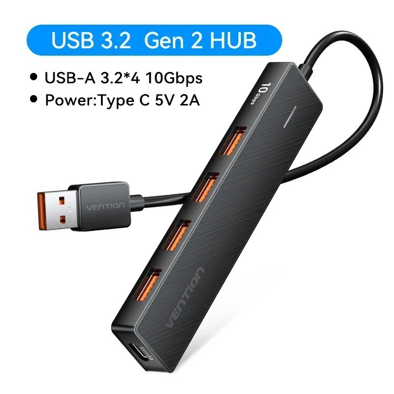 VENTION USB 3.2 Gen2 Hub 5-Port Splitter 10Gbps Type-A/C Adapter for Laptop PC