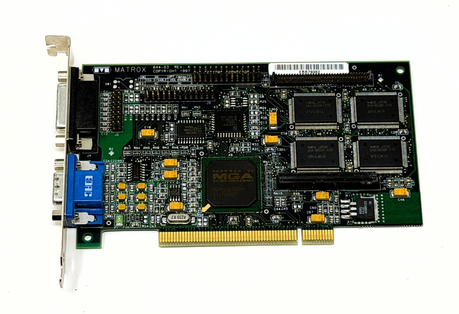 Matrox Mystique 220 4MB SGRAM PCI Video Card MY220P/4N 644-03 VGA