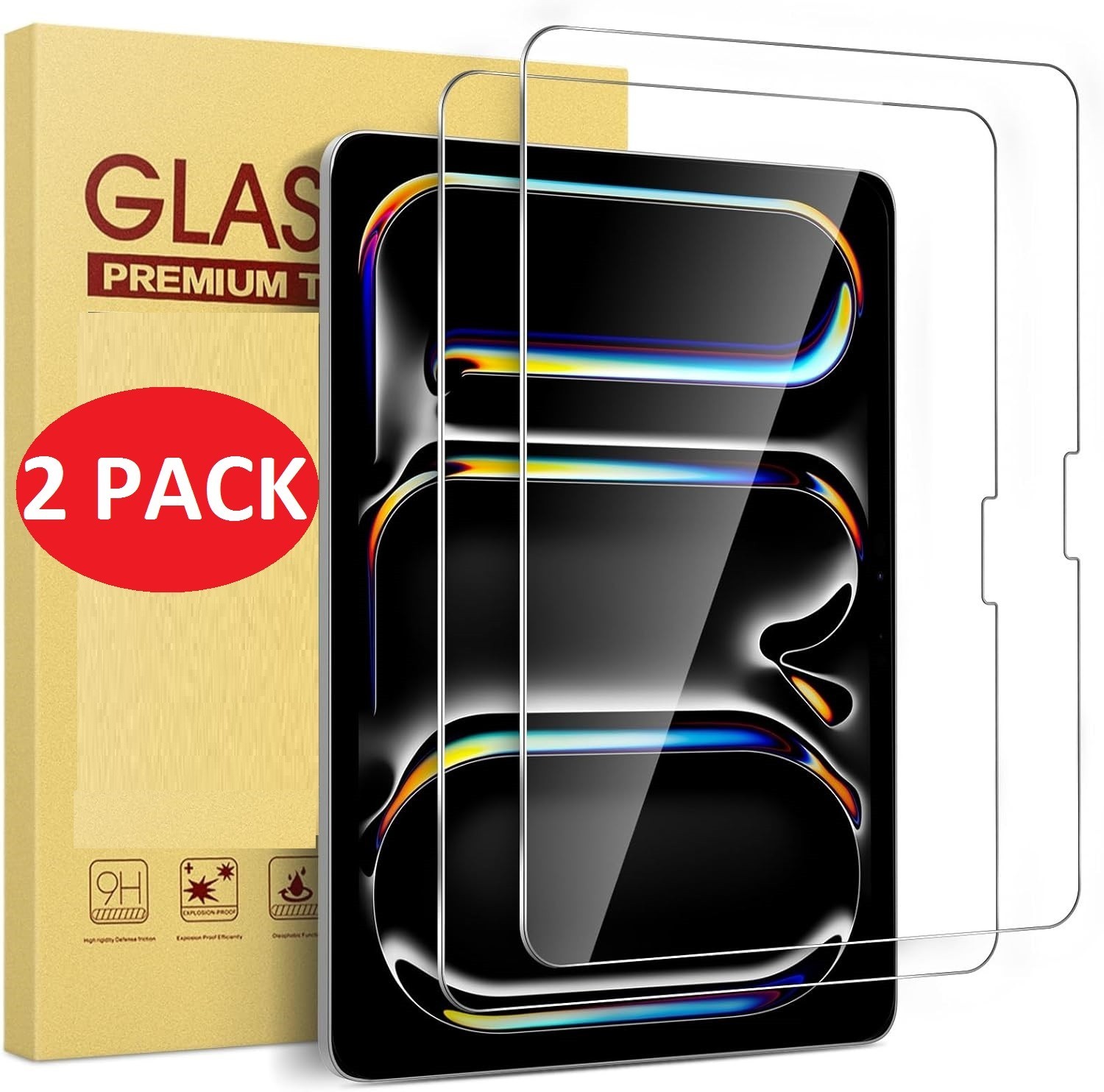2 PCS For 2025 iPad Pro 11-inch (M5 / M4) Tempered Glass Screen Protector Saver