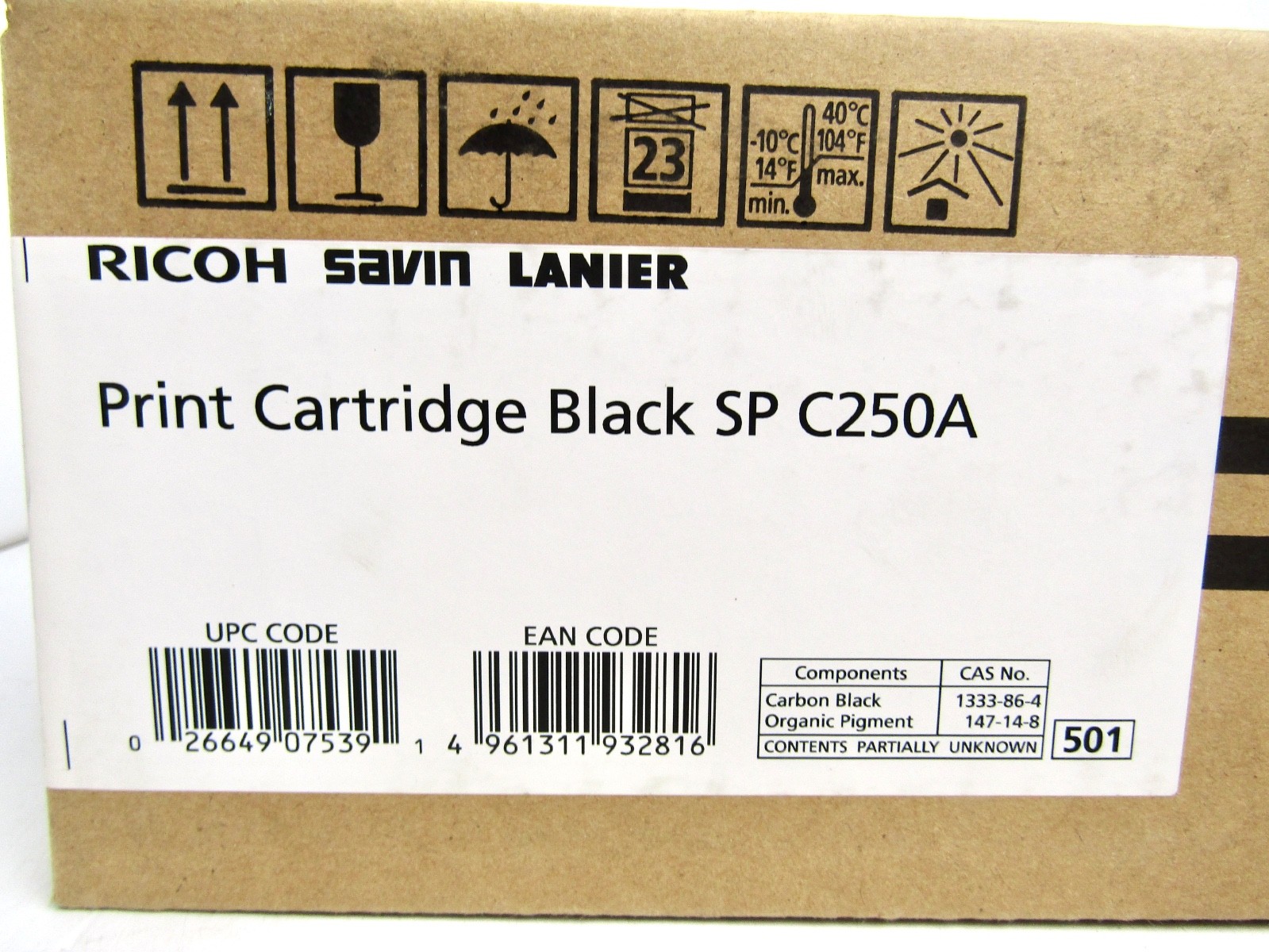 Genuine Ricoh Savin Lanier Toner Cartridge SP C250A - BLACK 407539 - Open Box