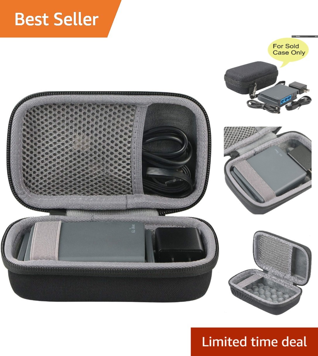 Compact Black Travel Case for GL.iNet Wi-Fi 6 Router - Ultimate Protection
