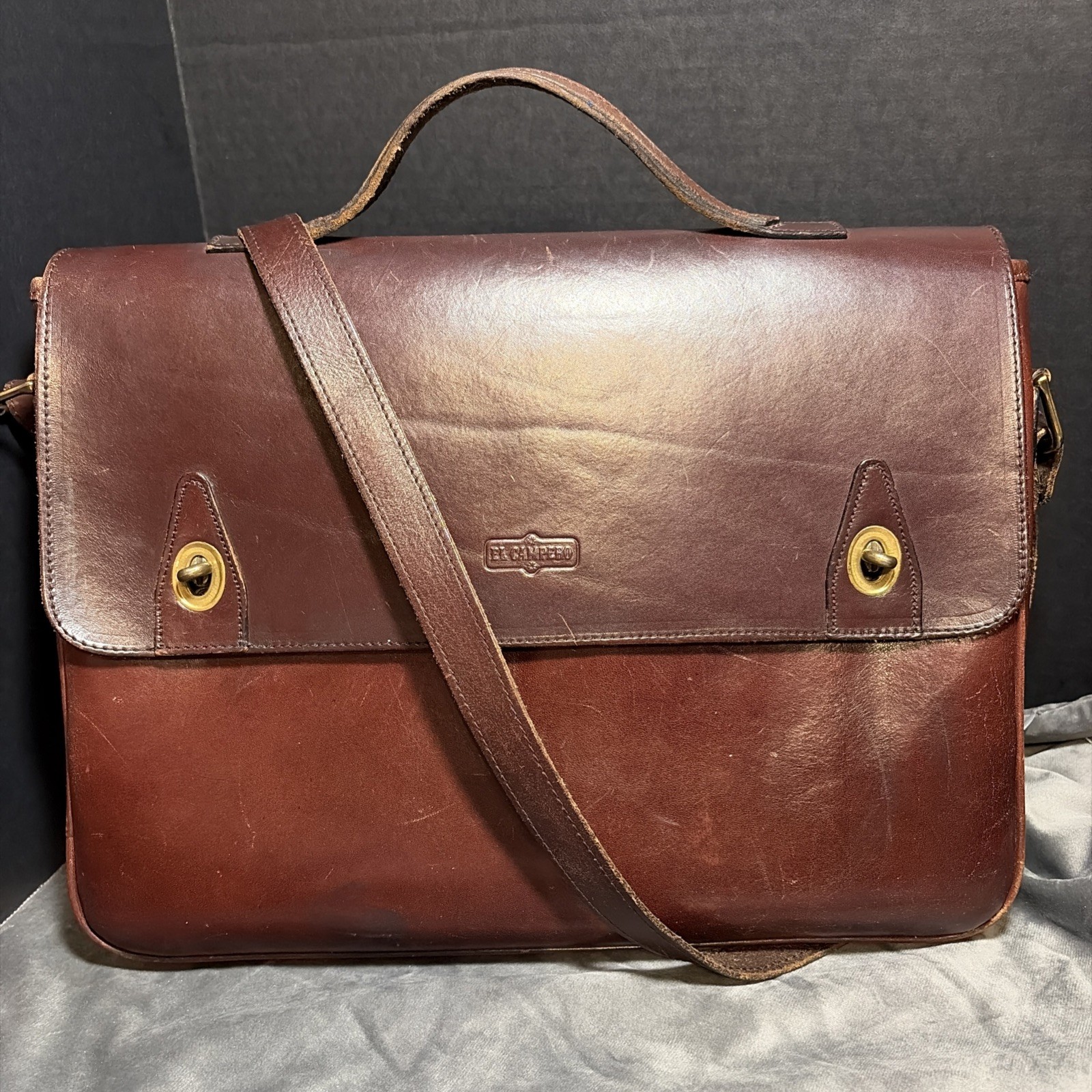 Vintage, Italian Made, leather briefcase by El Campero 