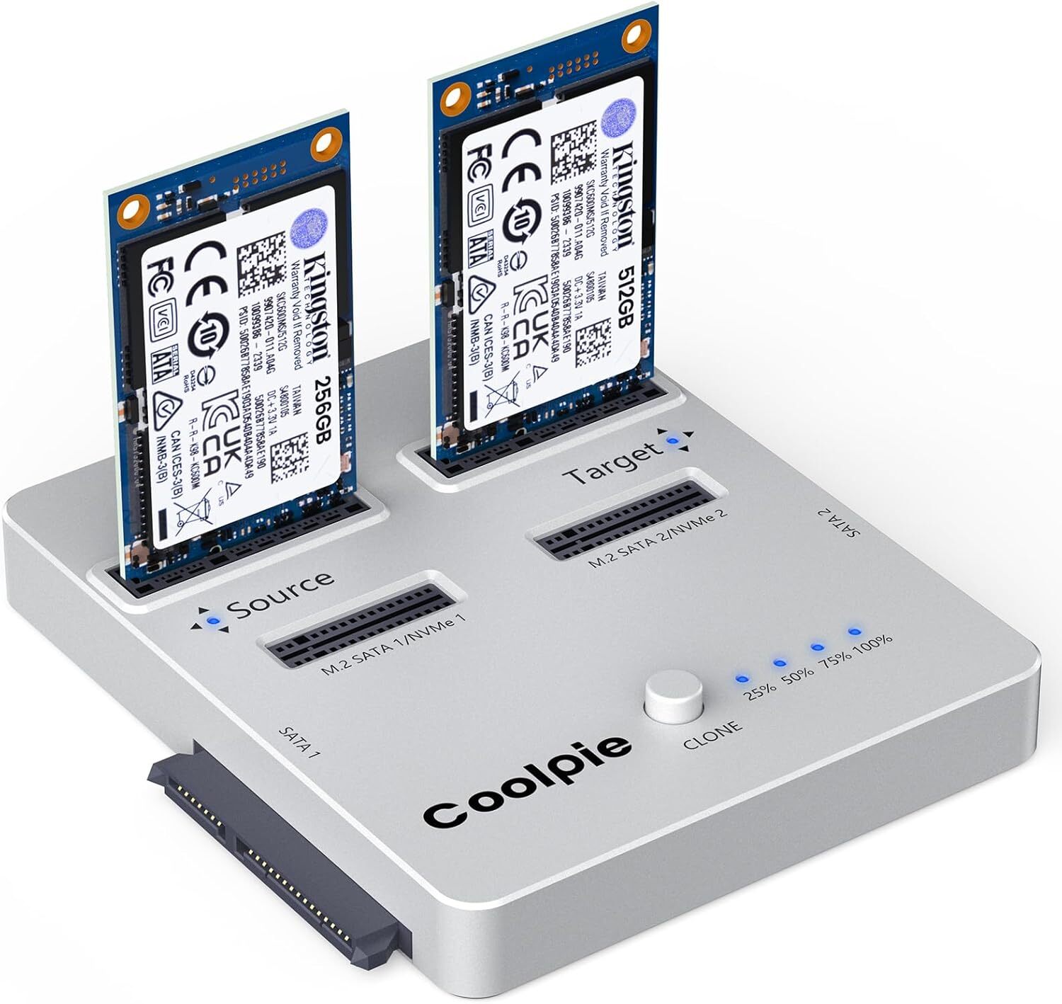 SSD Duplicator NVME/SATA SSD Cloner for 2.5''SSD/HDD M.2 NVME/SATA 3.5'' HDD