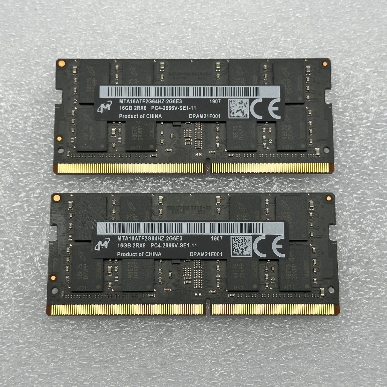 Micron 16GB 2Rx8 PC4-2666V SODIMM Laptop Memory RAM MTA16ATF2G64HZ-2G6E3