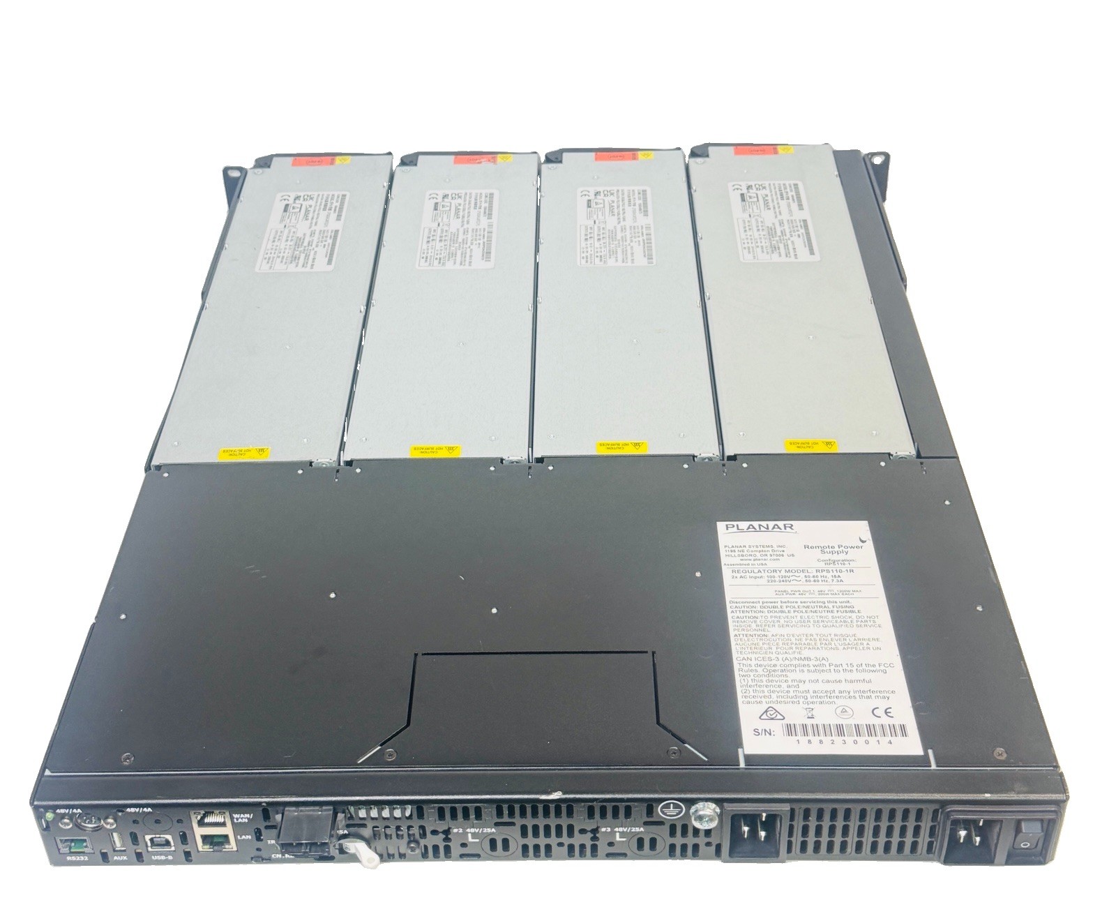 Planar RPS110-1R Remote Power Supply 48V Rack Mount w/ 4 PSU Modules