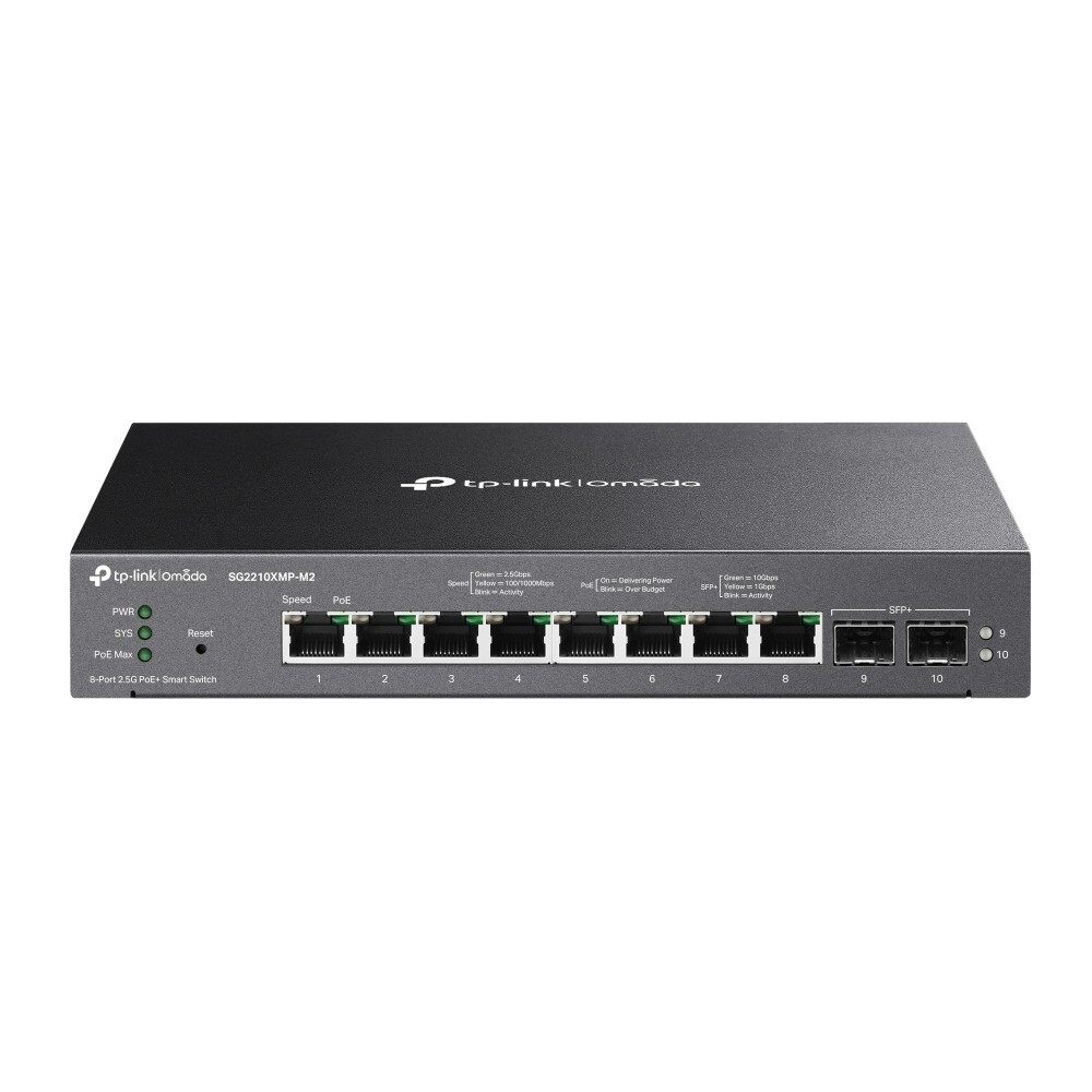 TP-Link SG2210XMP-M2 | Omada 8-Port 2.5Gbps PoE+ Smart Switch | 2* 10GE SFP+