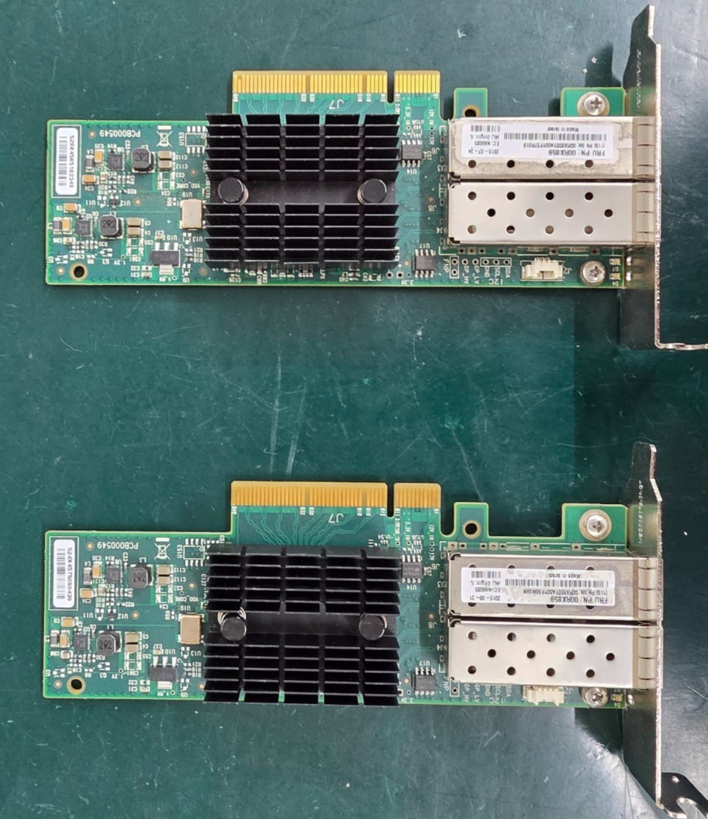 Lot of 2 IBM EC38 Dual Port 10Gb SFP Network Adapter 00RX859 low Bracket