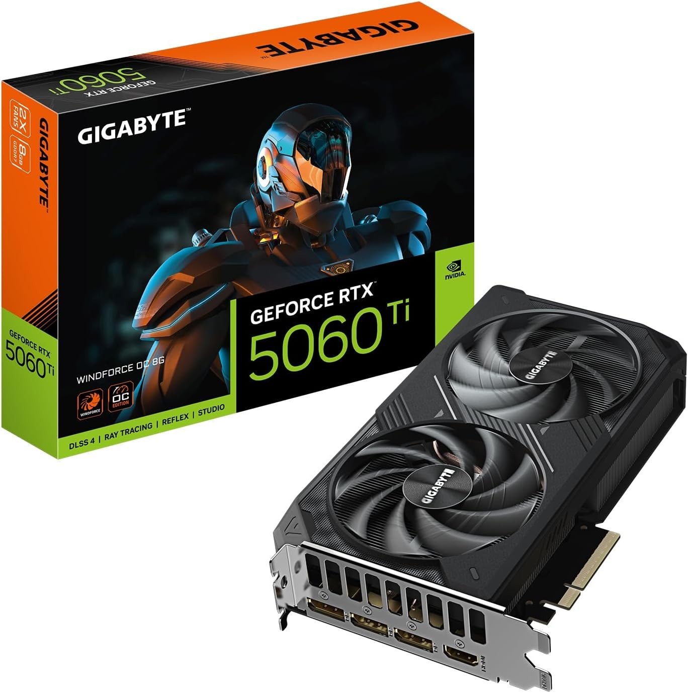 Gigabyte NVIDIA GeForce RTX 5060 Ti Windforce Overclocked Dual Fan 8GB GDDR7