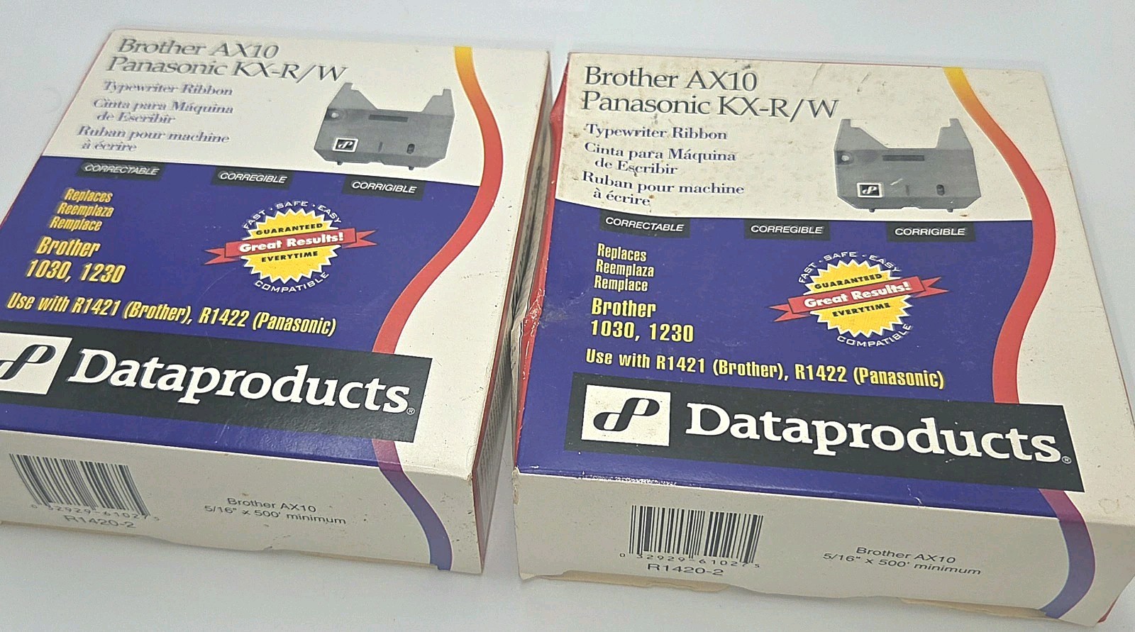 Lot Of 2 Boxes Of Brother AX10 & Panasonic KX-R/W Typewriter Ribbon #R1421-2 