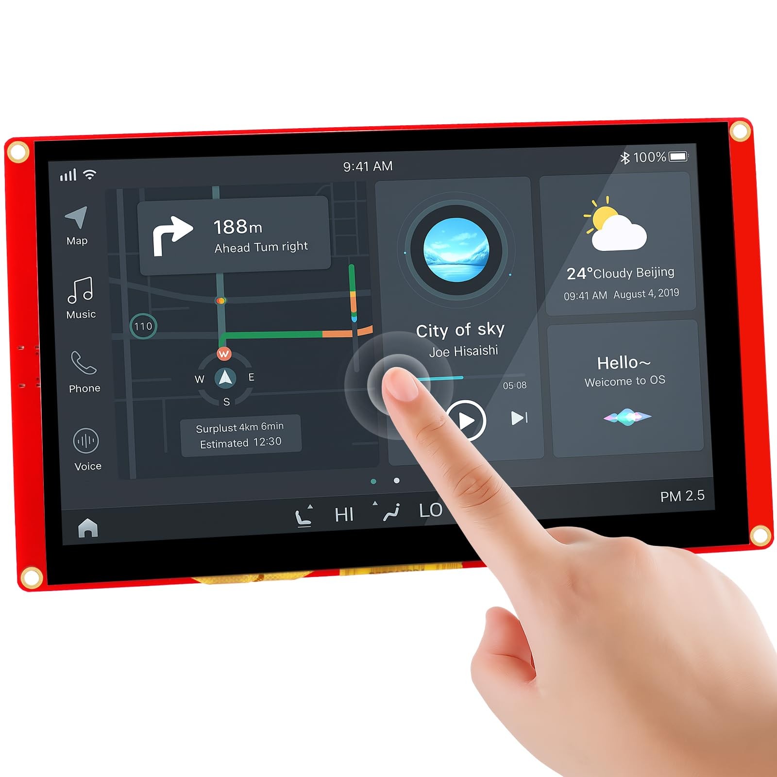 ESP32 Display 800×480, 7 Inch HMI ESP32 RGB TFT LCD Touch Screen with Acrylic...