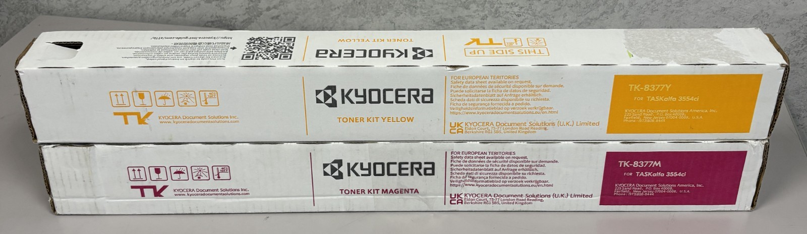 2 Kyocera Genuine TK8377 Magenta Yellow Toner TK8377M TK8377Y Original 3554ci