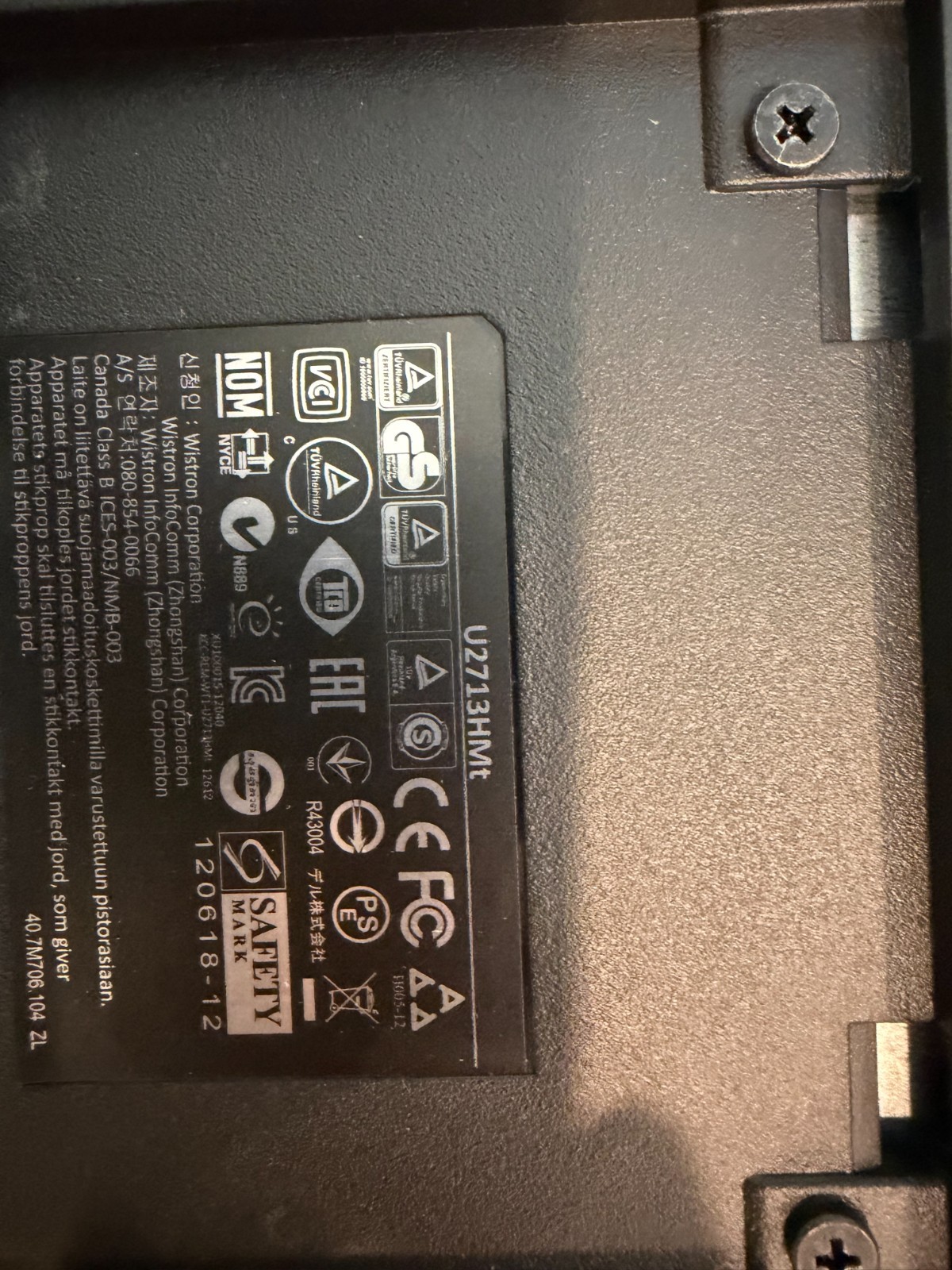 (2) Dell U2713HM LED LCD Monitor 27" used