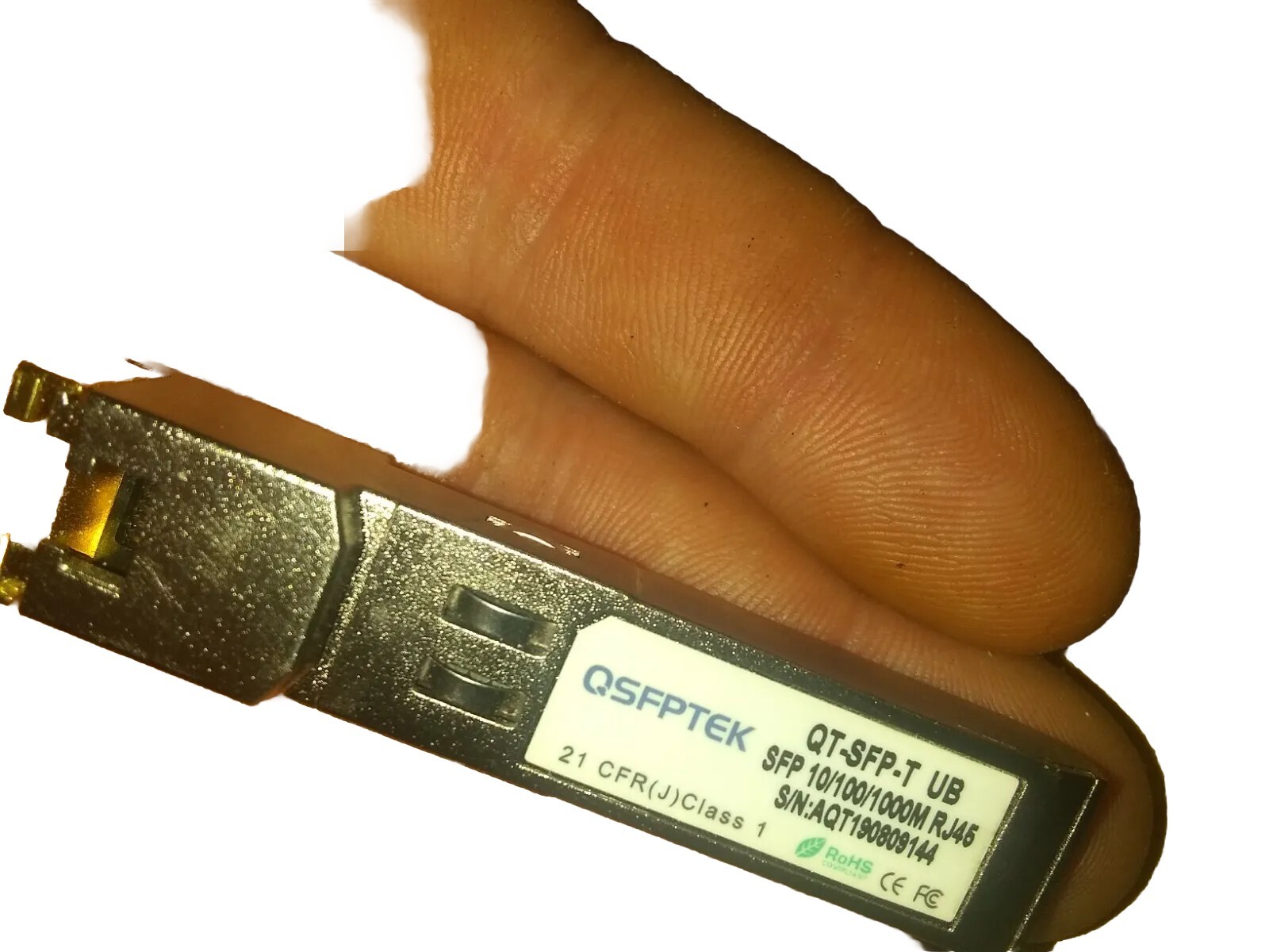 Qt-sfp-t ub sfp 10/100/1000m rj45  21 cfr (j) class1 by qsfptek