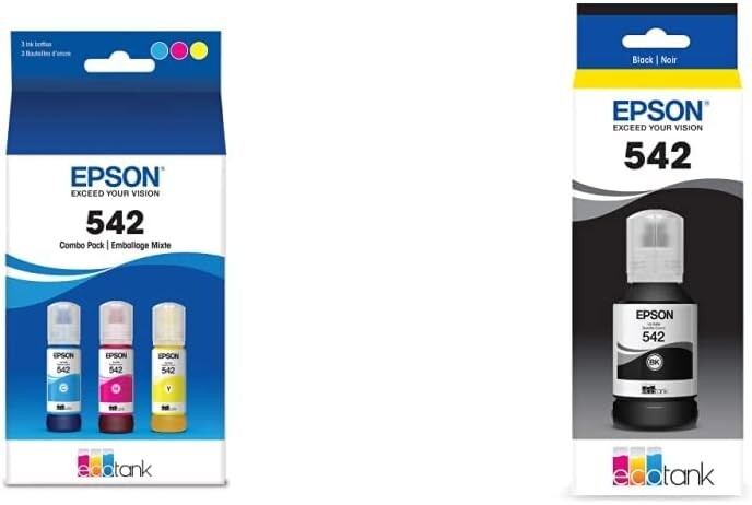 Epson T542 EcoTank Ink Ultra-high Capacity Bottle  4 Color  Pack BK/C/M/Y