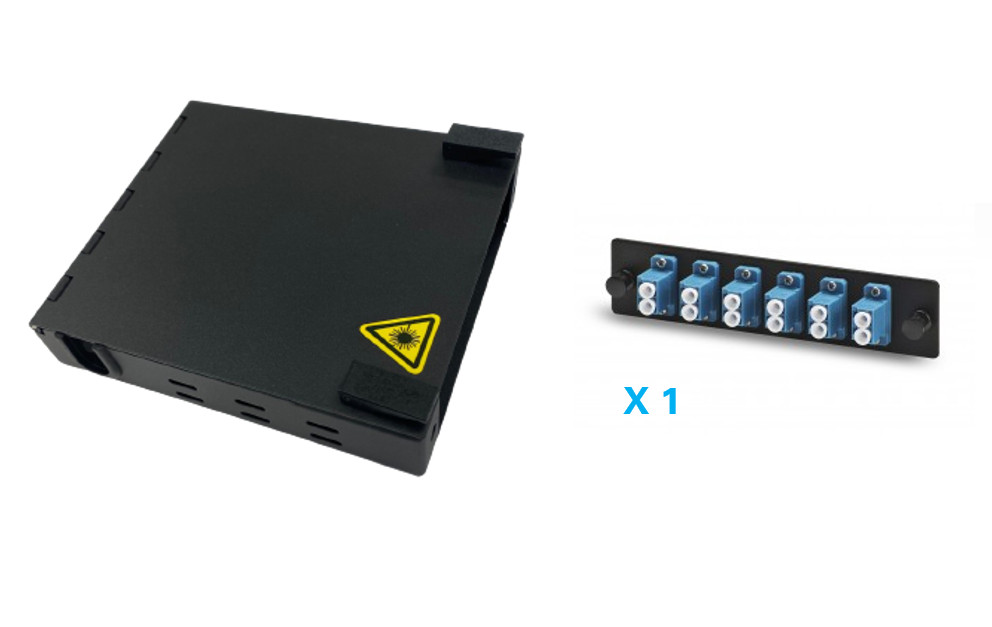 Fiber Optic 12 Port SMF FDP LC/UPC Wall Mount Box Enclosure Patch Panel Cassette