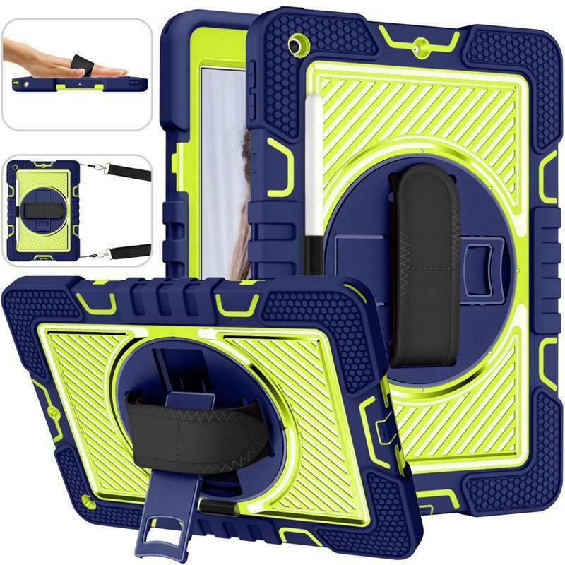 Rugged Stand Hard Case Shockproof Cover Strap For iPad 7/8/9/10/11th 6/5th Air 5