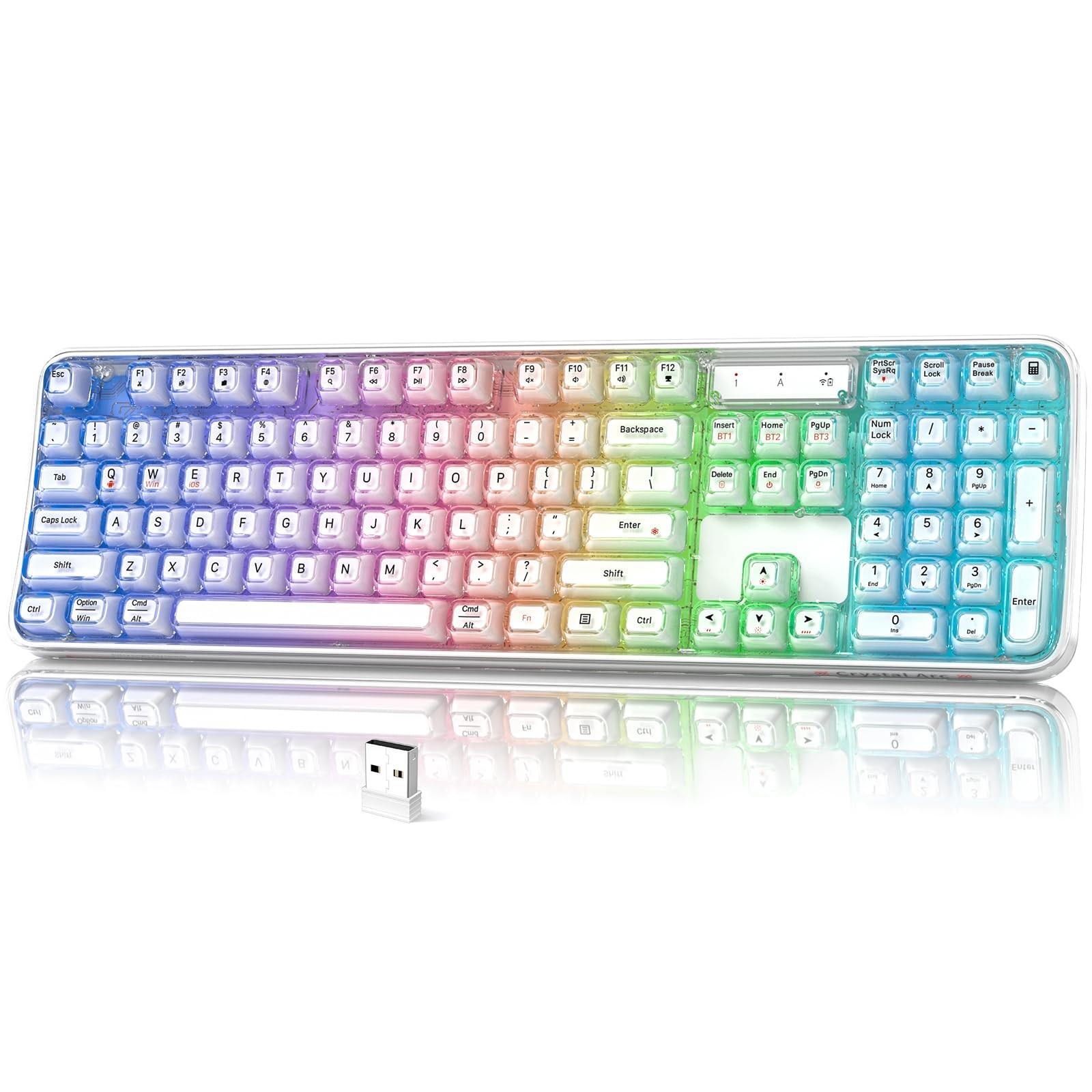 MOFII Upgraded Wireless Ergonomic Keyboard, BT/2.4Ghz Tri-Mode Ergo Keyboard wit