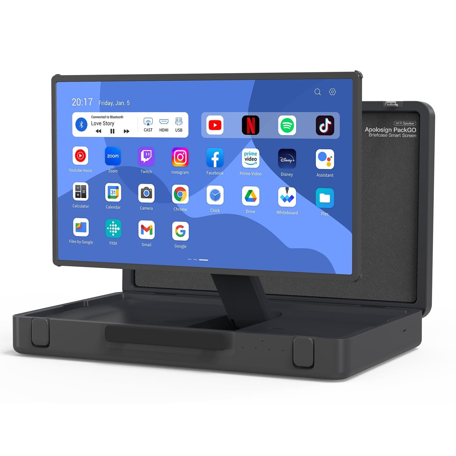 apolosign packgo 27-Inch Portable Entertainment System, Compact Suitcase Desi...