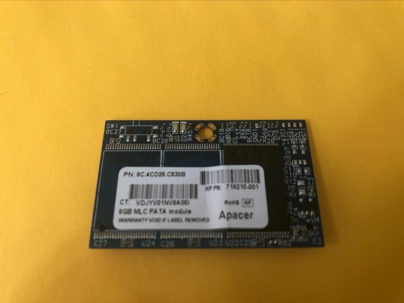 Apacer 8GB 44-Pin IDE Flash Memory NOTEBOOK DOC DOM FLASH PATA MODULE