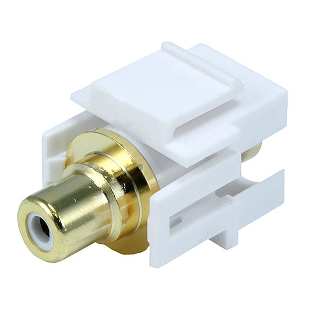 RCA Keystone Jack Insert Audio Video AV Coupler Wall Plate with White Center