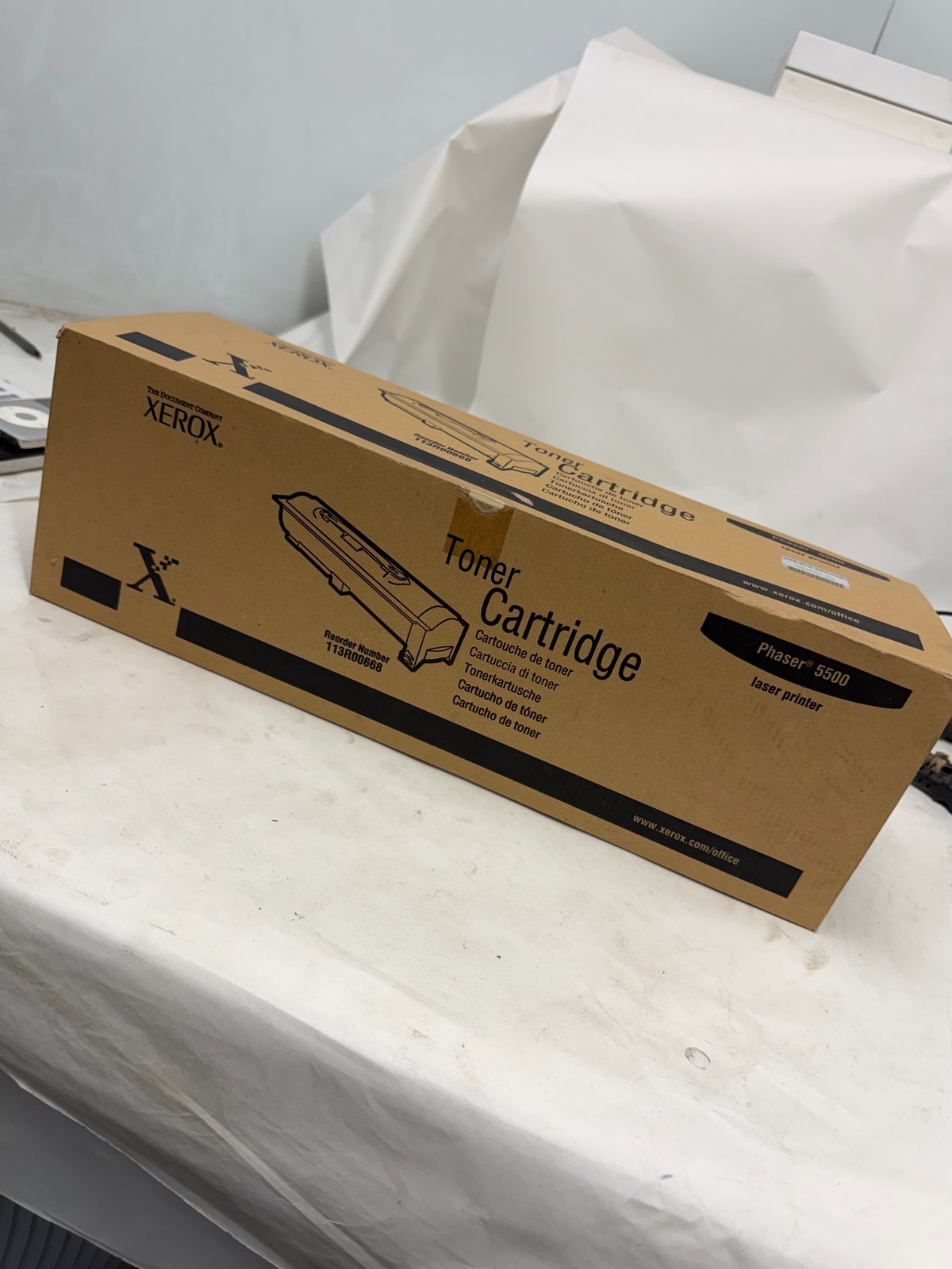 Genuine Xerox Phaser 5500 OEM Black Toner Cartridge 113R00668 Open Box