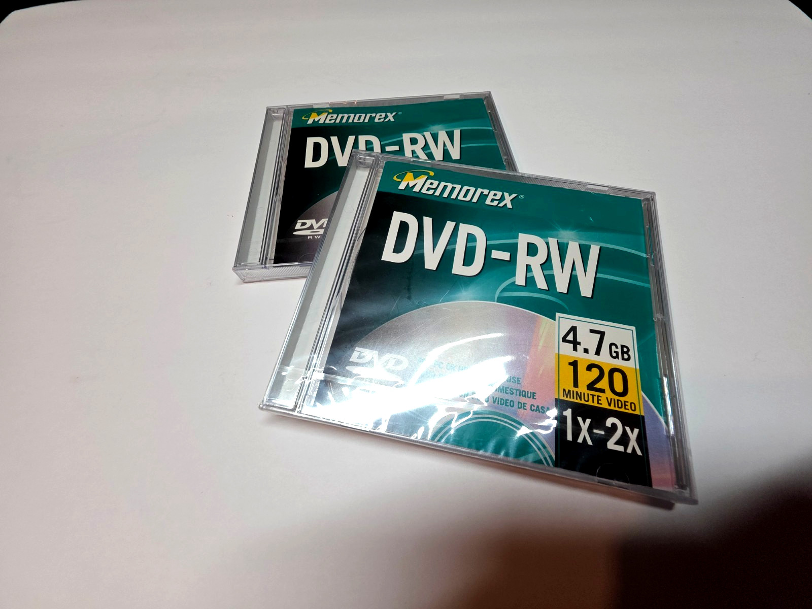2 NEW Memorex DVD-RW 4.7GB 120 Min. Video 1x-2x PC Home Video Use