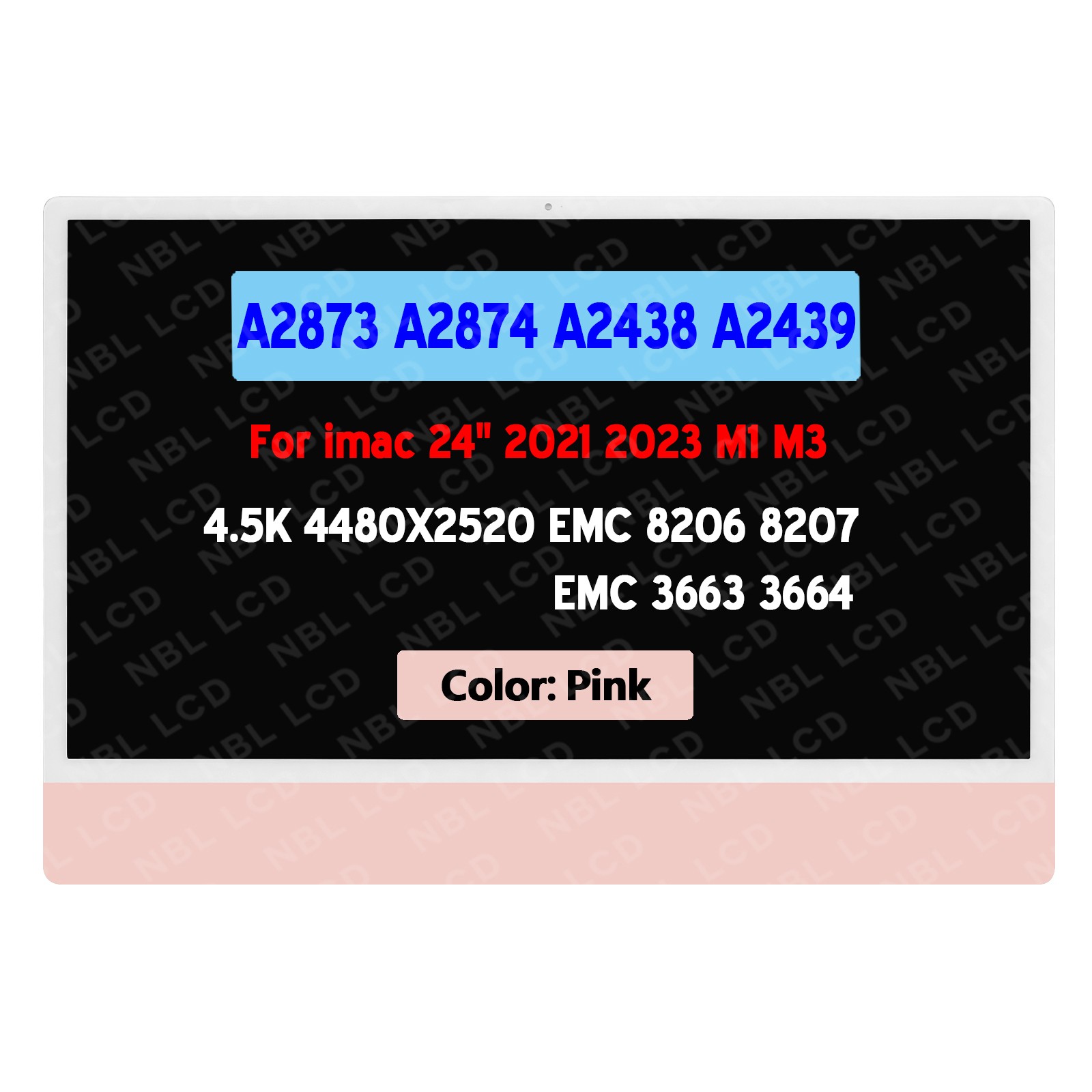 New For iMac 24" A2438 A2439 A2873 A2874 LCD Screen Display Replacement Pink