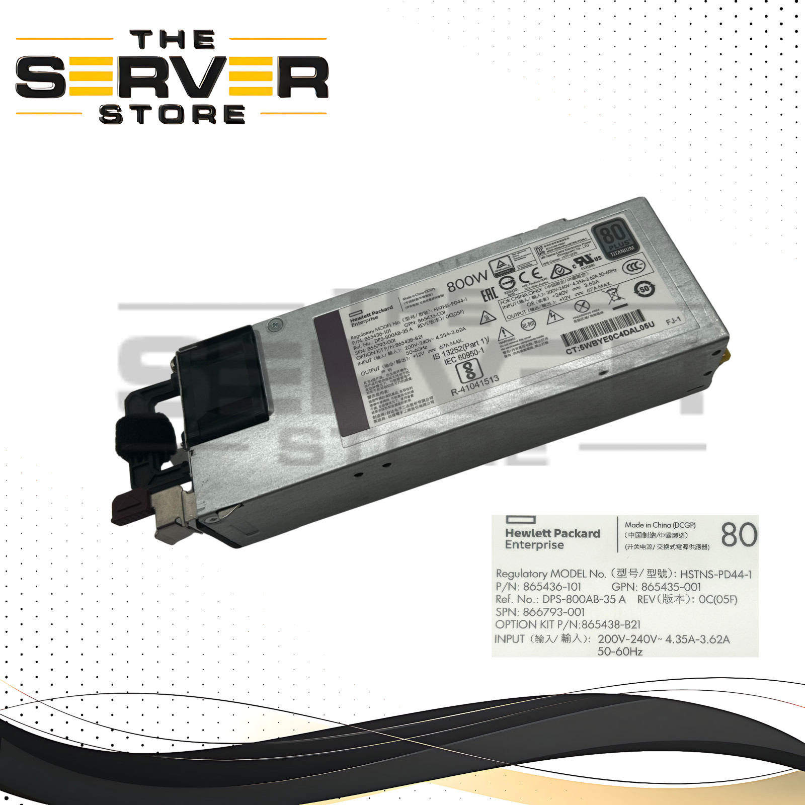 HPE 865438-B21 800W Flex Slot Low Halogen Titanium Hot-Plug PSU 866793-001