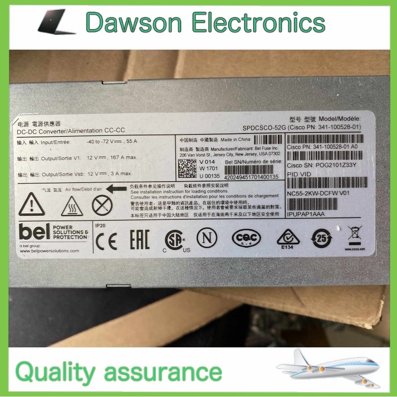 Used Cisco NC55-2KW-DCFW 341-100528-01 SPDCSCO-52G Power Supply  Fast Shipping