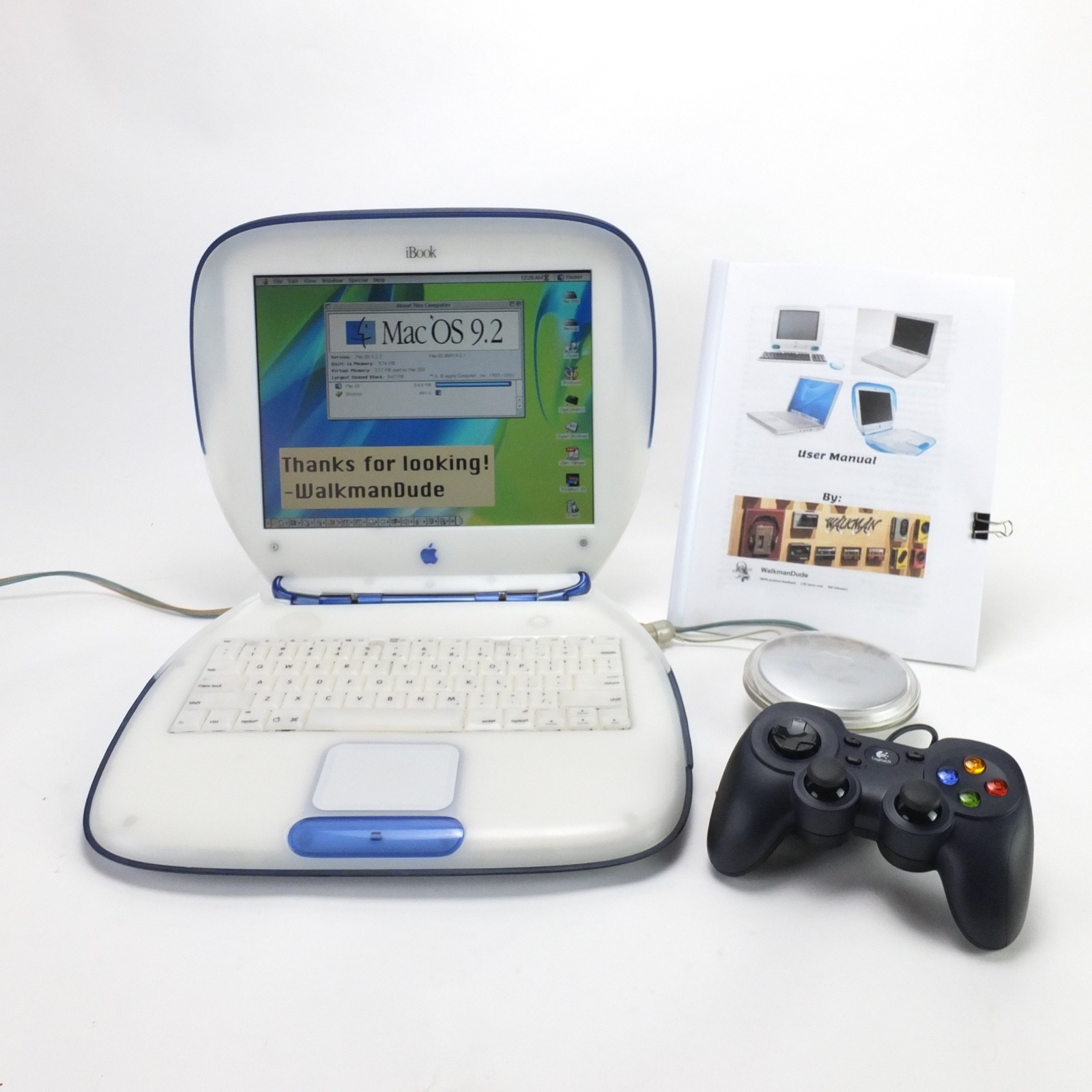 Apple iBook G3 Indigo Clamshell 366MHz Firewire 576MB RAM 128GB SSD