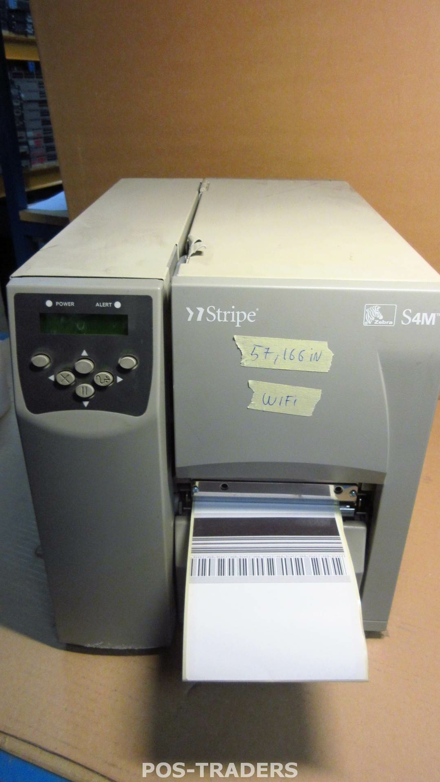 ZEBRA S4M S4M00-200E-0800T WIFI Thermal Label Printer 57,166 INCH COVER DAMAGED