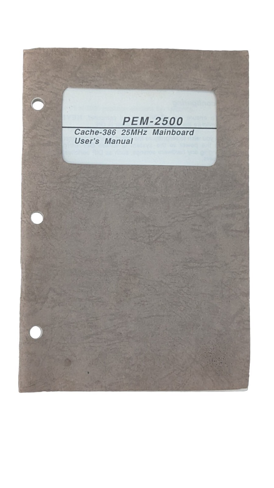 DTK PEM-2500 Motherboard  Manual only