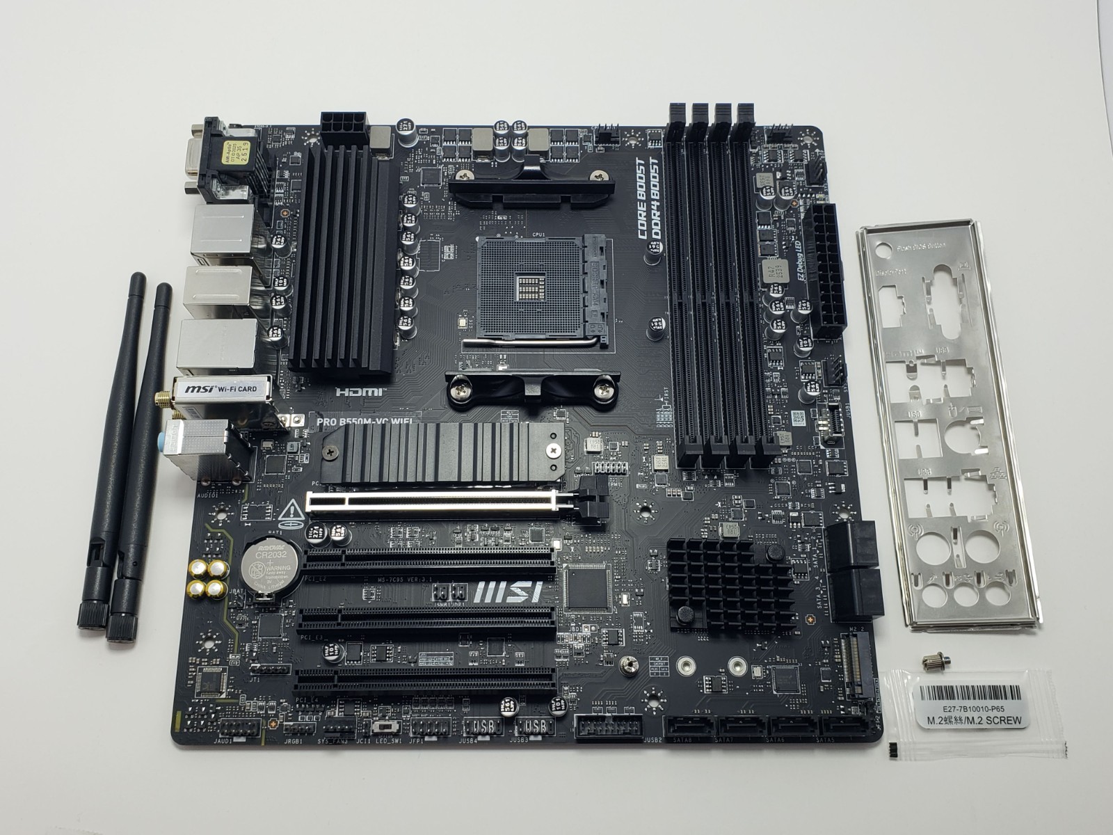 MSI PRO B550M-VC WIFI - Working, But CPU light & other issues - SEE DESC. & PICS