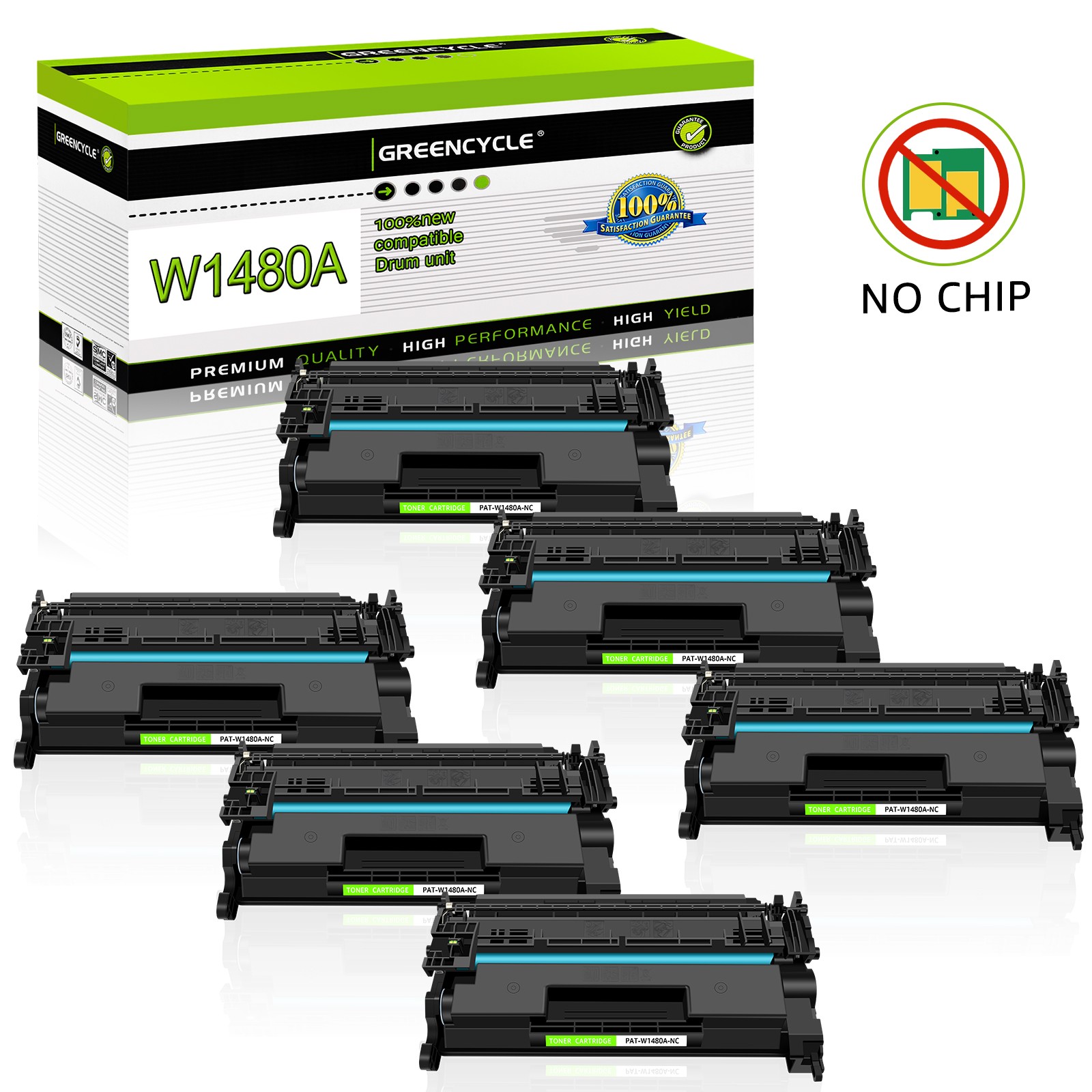 6*No Chip W1480A Toner Fits for HP148A LaserJet Pro 4001n 4001dn MFP 4101fdw