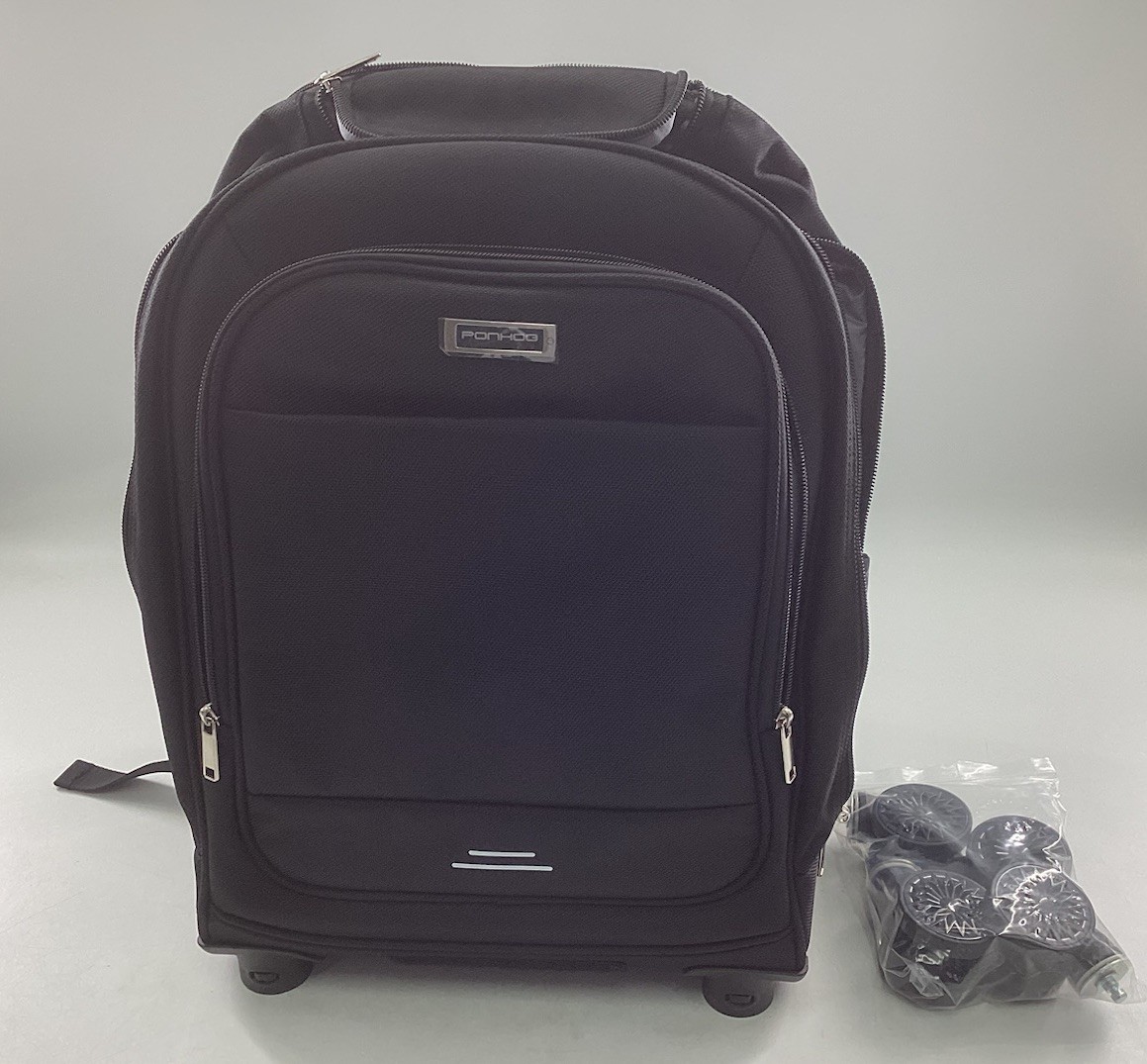 PONHOG Laptop Wheeled Backpack Black W/Handle Pull & Charging Port