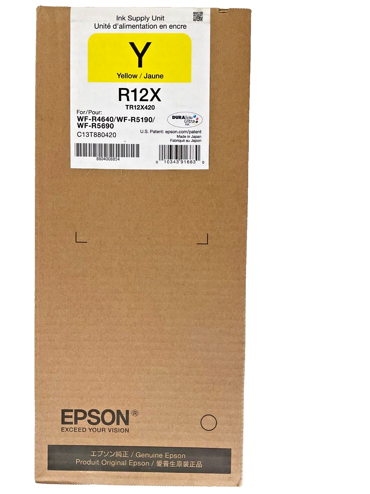 Epson R12X DURABrite Ultra High-Capacity Yellow Ink Pack [TR12X420] Ex: 2025DEC4