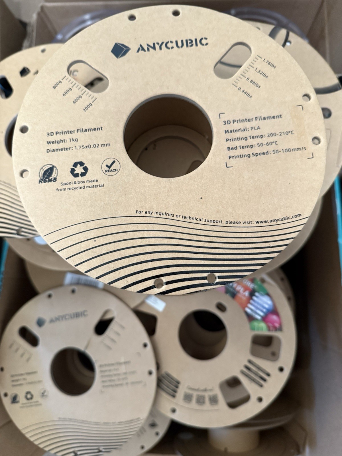 3 Empty Random Cardboard 3D Printing Filament Spool for Any Use - 1KG