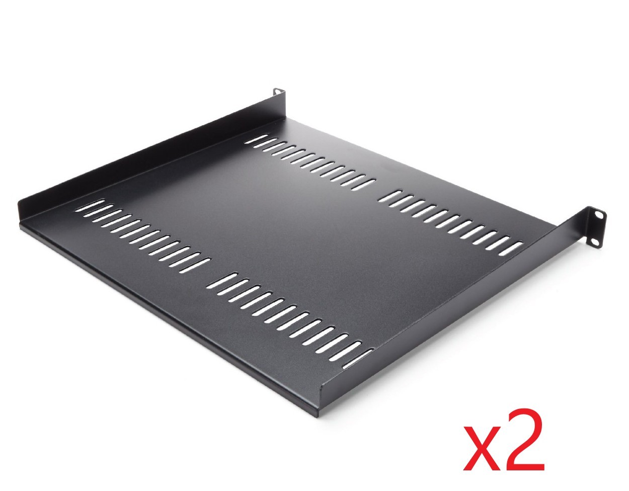 Lot of 2 New Startech CABSHELF116V 1U Vented Cantilever Shelf 16" Depth 44lb Max