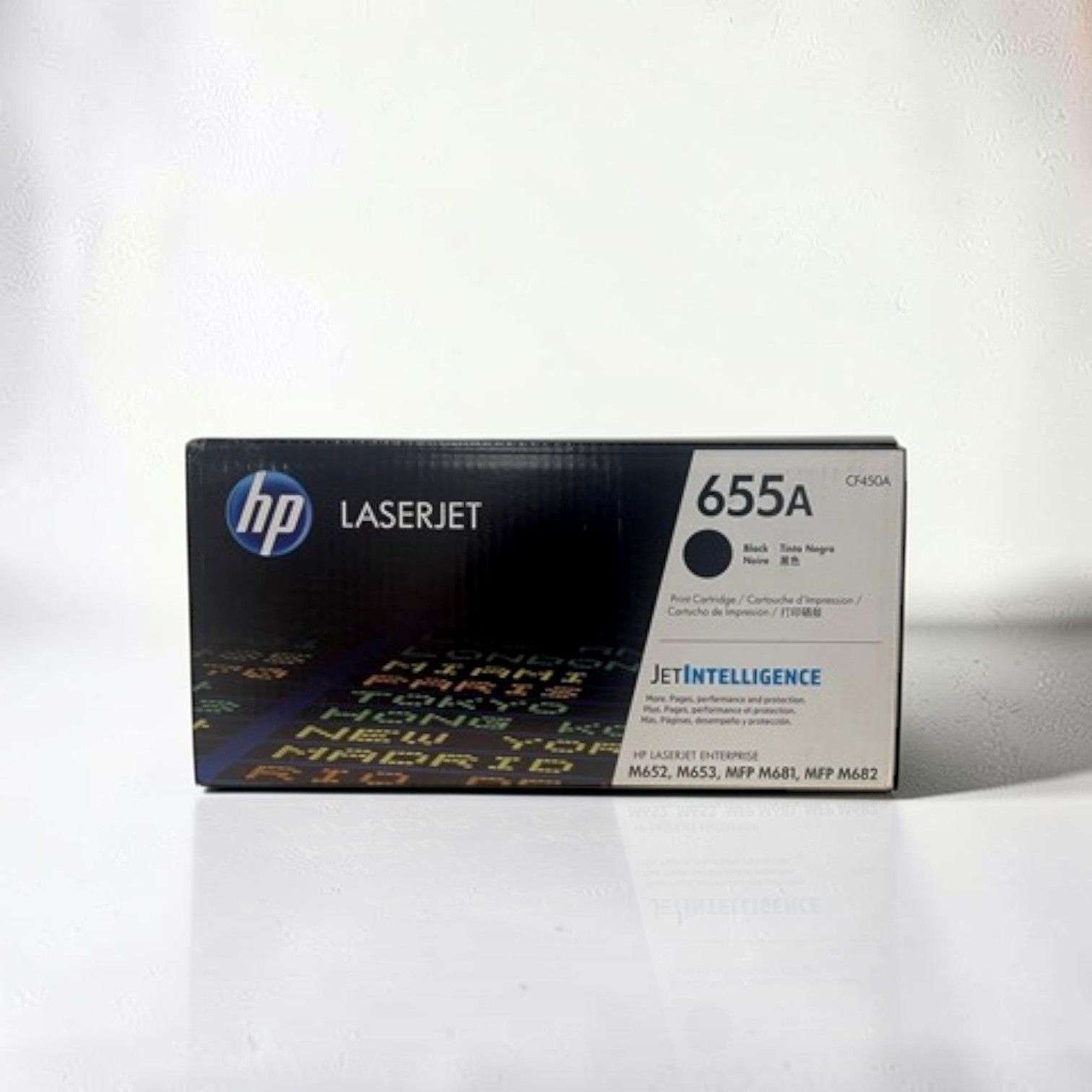 HP 655A Black Original LaserJet Toner Cartridge (CF450A) New Open Box - Repacka